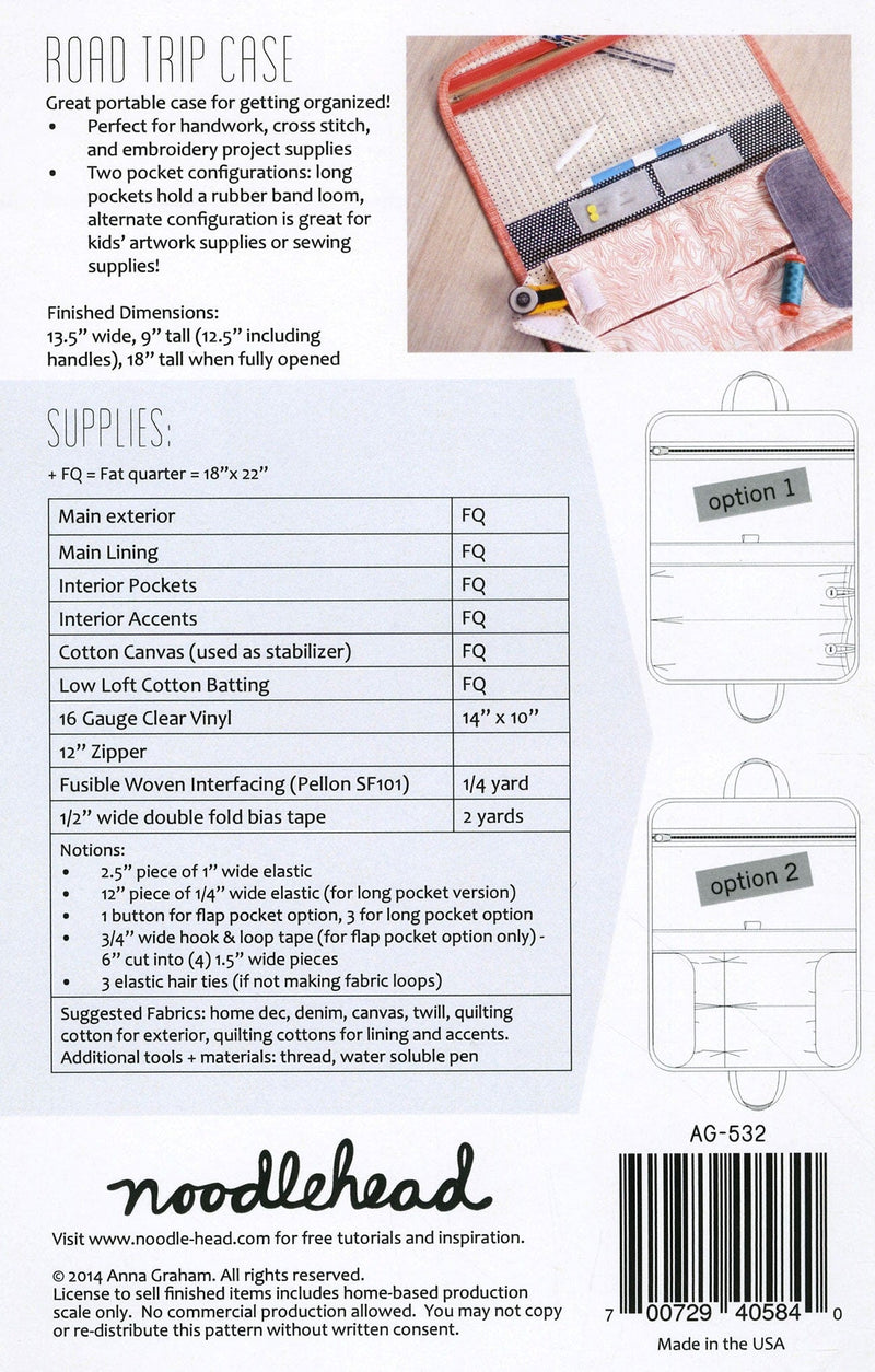 Noodlehead Road Trip Case- A Portable Case for Organizing