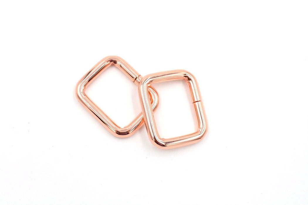 Rose Gold 1 inch (25mm) Rectangle Ring- Set of 2