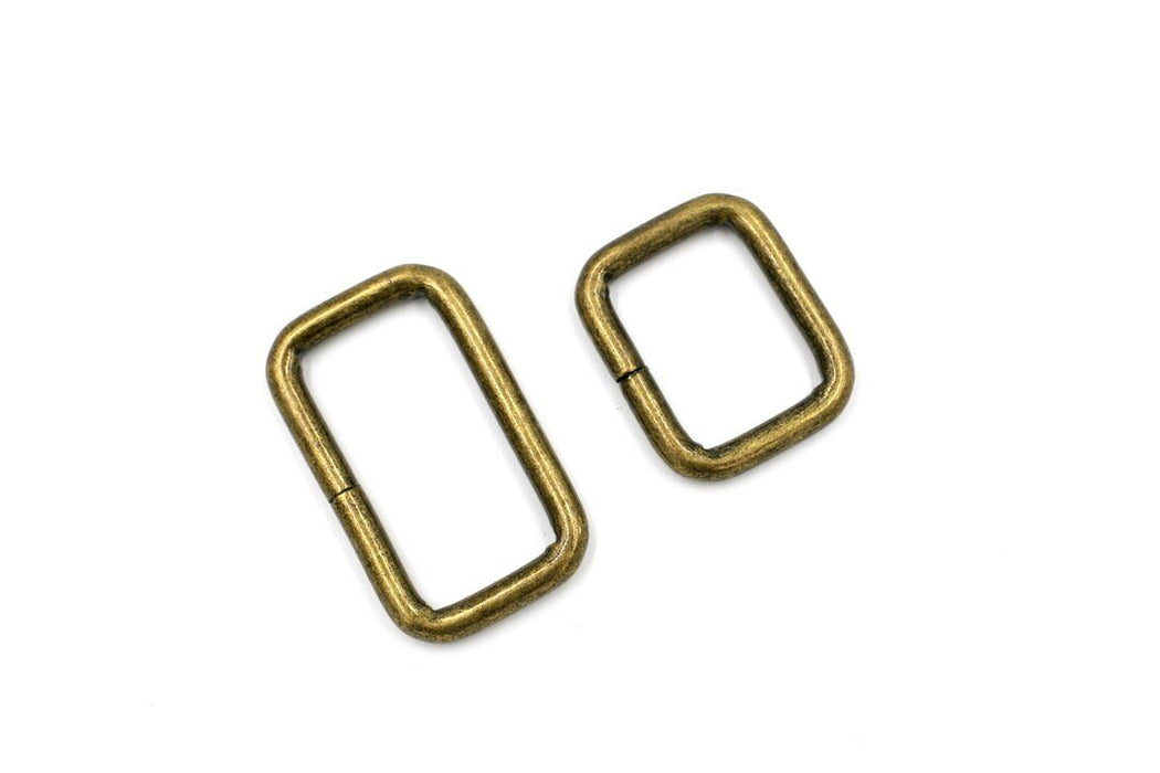 Antique Brass 1 1/2 inch (38mm) Rectangle Ring- Set of 2