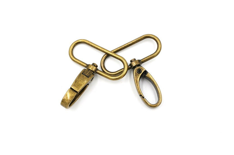 Antique Brass 1 1/2 inch (38mm) Swivel Hook- Set of 2