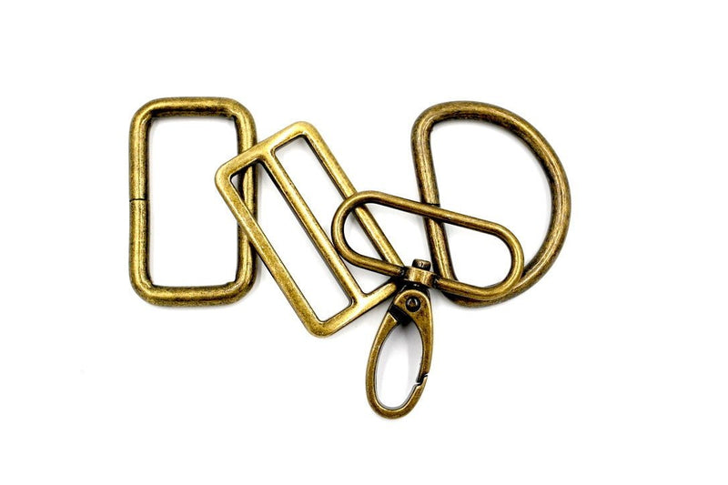 Antique Brass 1 1/2 inch (38mm) Swivel Hook- Set of 2