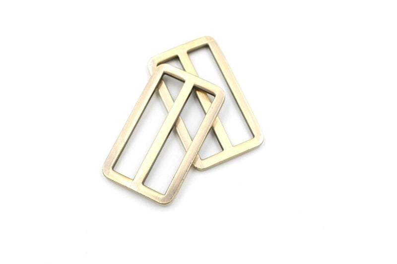 Brass 1 1/2 inch (38mm) Flat Slider- Set of 2