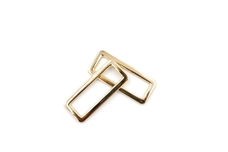 Gold 1 1/2 inch (38mm) Rectangle Ring- Set of 2