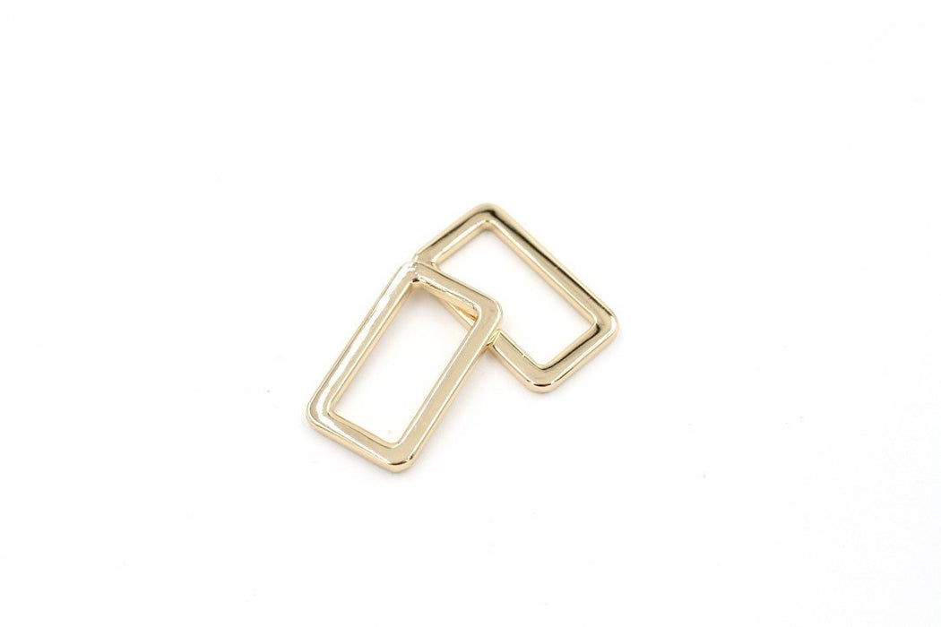 Gold 1 inch (25mm) Rectangle Ring- Set of 2