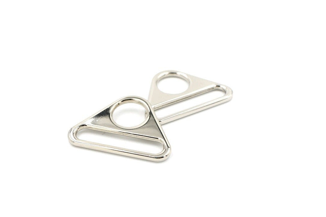 Silver 1 1/2 inch (38mm) Triangle Ring- Set of 2
