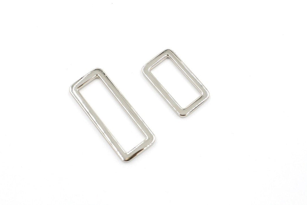 Silver 1 1/2 inch (38mm) Rectangle Ring- Set of 2