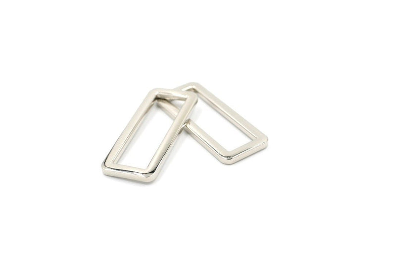 Silver 1 1/2 inch (38mm) Rectangle Ring- Set of 2
