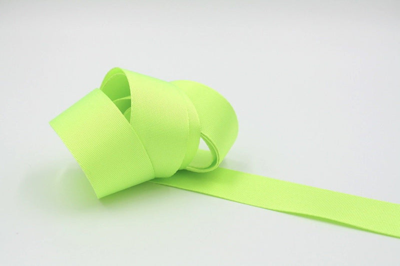 Neon Lime Green  1.5 inch (38mm) width Nylon Webbing- by the yard