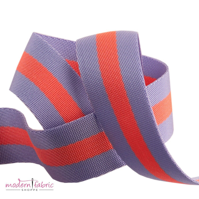 Tula Pink Webbing 1-1/2" (38mm) wide, Lavender and Pink
