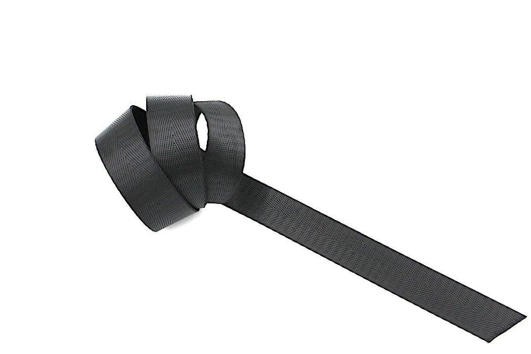 Black Herringbone 1 inch (25mm)width Nylon Webbing- by the yard