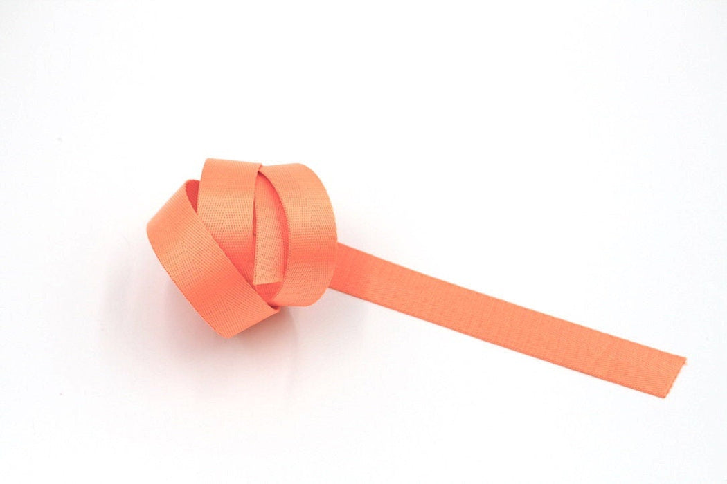 Orange Herringbone 1 inch (25mm) width Nylon Webbing-by the yard