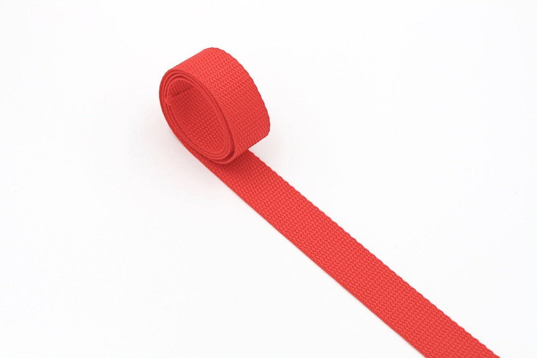 Red Polypropylene 1 inch (25mm) width Webbing- by the yard