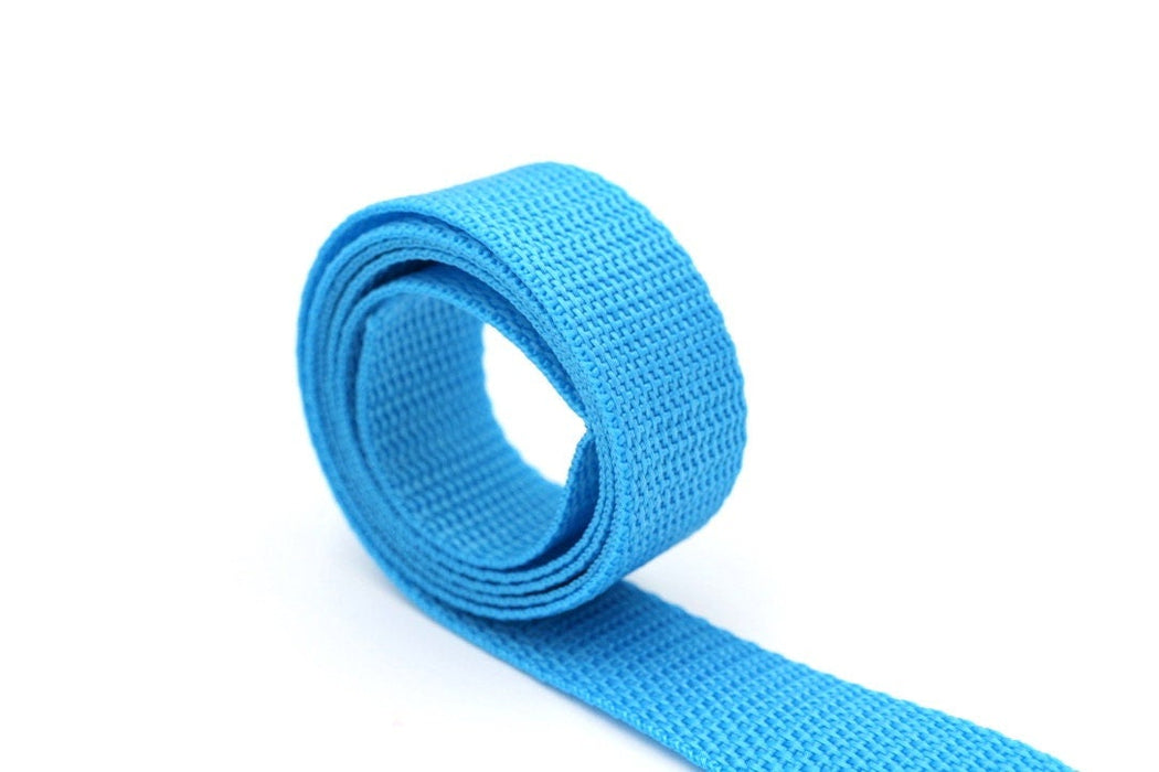 Turquoise Polypropylene 1 inch (25mm) width Webbing- by the yard