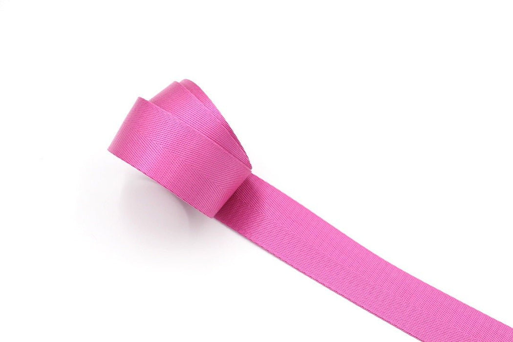 Hot Pink Herringbone  1.5 inch (38mm) width Nylon Webbing-by the yard