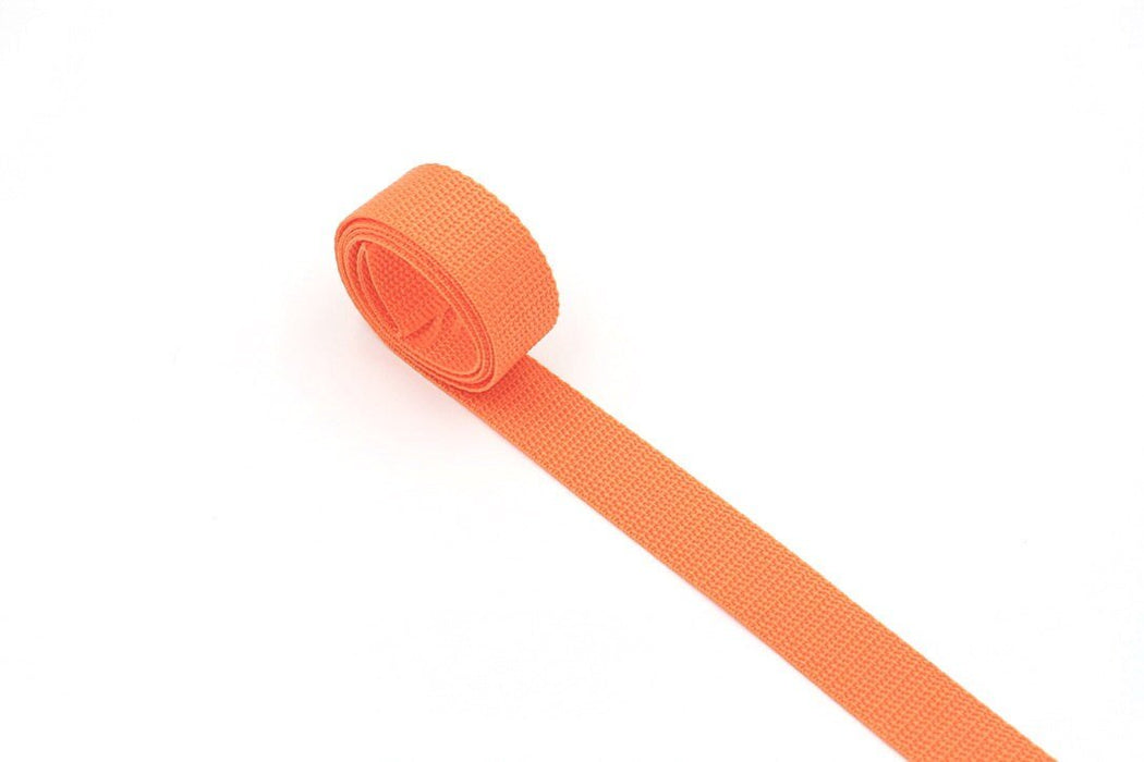 Orange Polypropylene  1 inch (25mm) width Webbing- by the yard