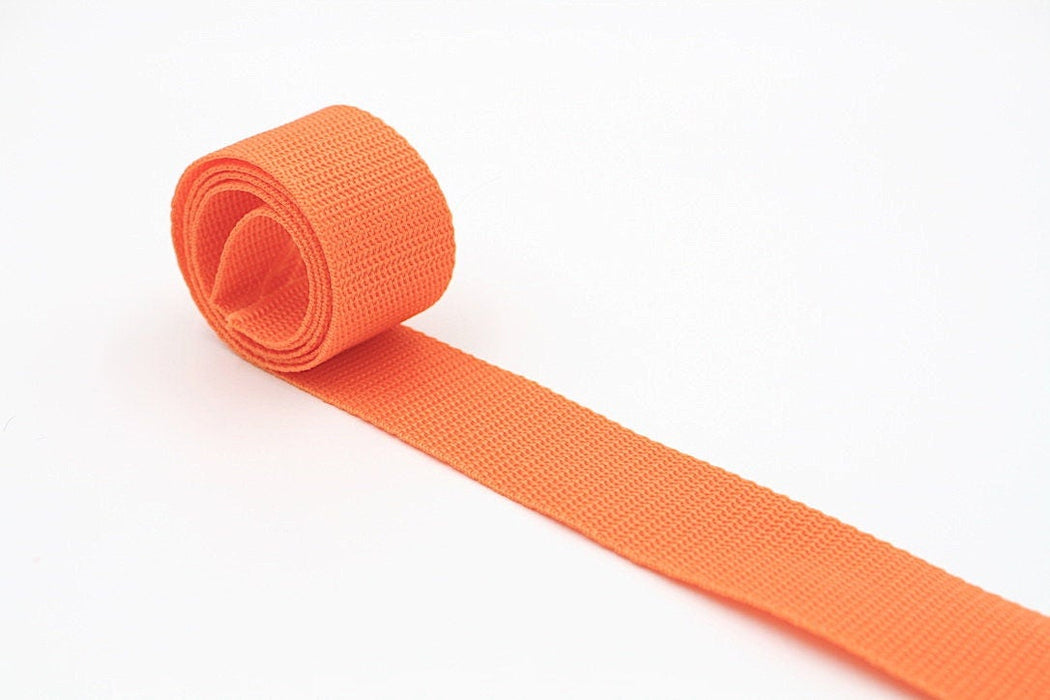 Orange Polypropylene 1.5 inch (38mm) width Webbing- by the yard