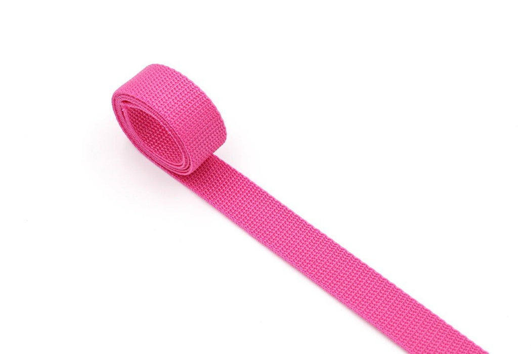 Hot Pink Polypropylene 1 inch (25mm) width Webbing- by the yard