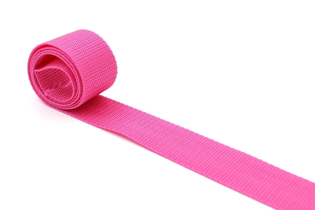 Hot Pink Polypropylene 1.5 inch (38mm) width Webbing- by the yard