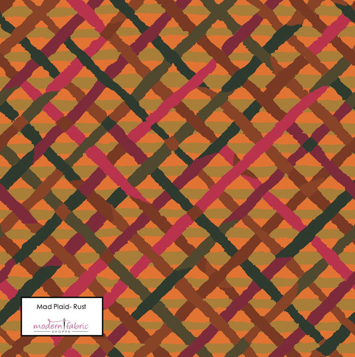 Kaffe Fassett Collective Fabric- Brandon Mably- Mad Plaid PWBM037.RUST- Half Yard - Modern Fabric Shoppe