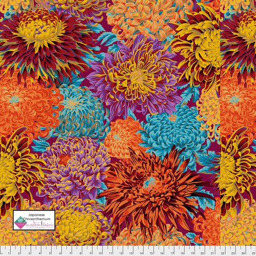Kaffe Fassett Collective- Philip Jacobs- Japanese Chrysanthemum PWPJ041.AUTUMN- Half Yard - Modern Fabric Shoppe