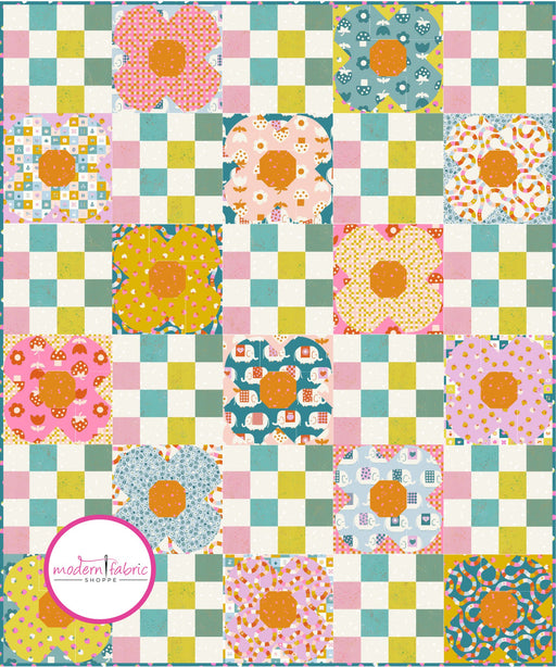 Kimberly Kight- Poppin Posies Quilt Kit featuring Picture Book- June 2024 - Modern Fabric Shoppe