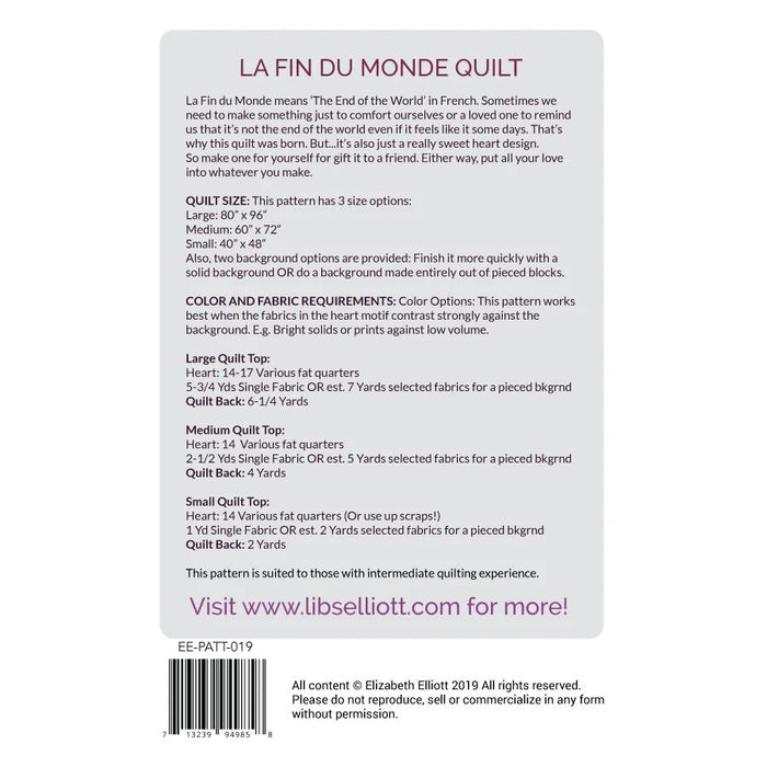 La Fin du Monde Quilt Pattern by Libs Elliott - Modern Fabric Shoppe