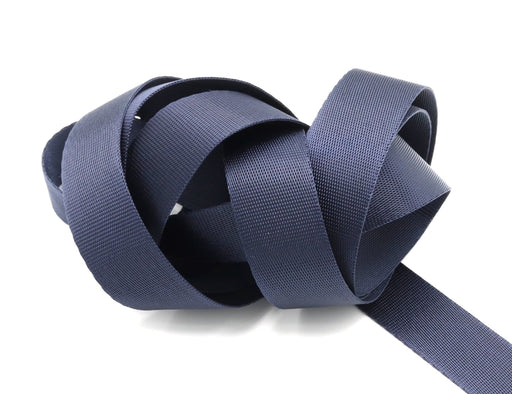Navy 1 inch (25mm) width Nylon Webbing- Strapping by the yard - Modern Fabric Shoppe