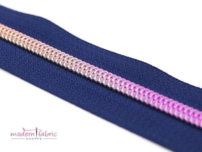 Navy- #5 Rainbow Nylon Coil Zipper Tape