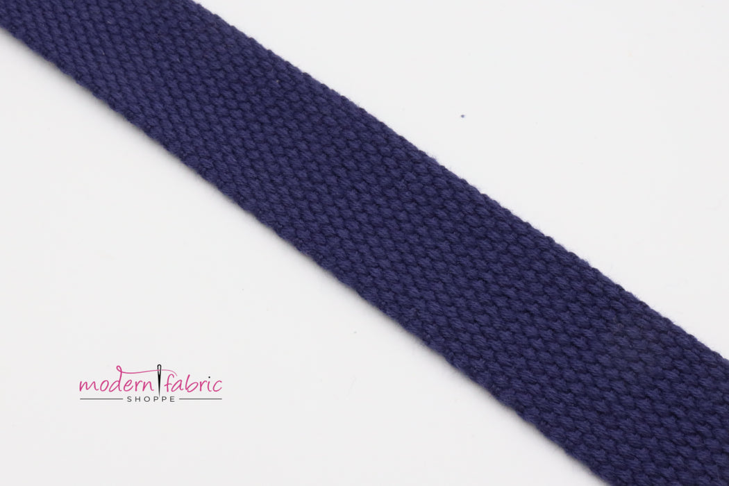 Navy Cotton 1 inch (25mm) width Webbing- by the yard