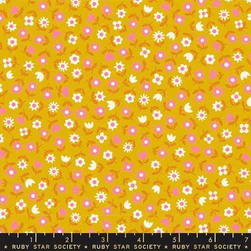 Picture Book by Kimberly Kight- Picture Book Floral RS 3072 12- Goldenrod- Half Yard- June 2024 - Modern Fabric Shoppe
