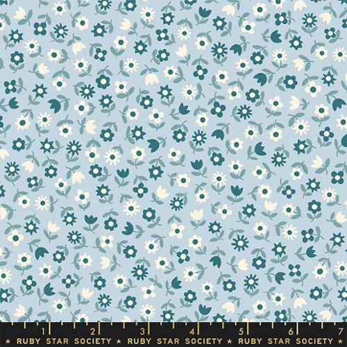 Picture Book by Kimberly Kight- Picture Book Floral RS 3072 15- Water Blue- Half Yard- June 2024 - Modern Fabric Shoppe