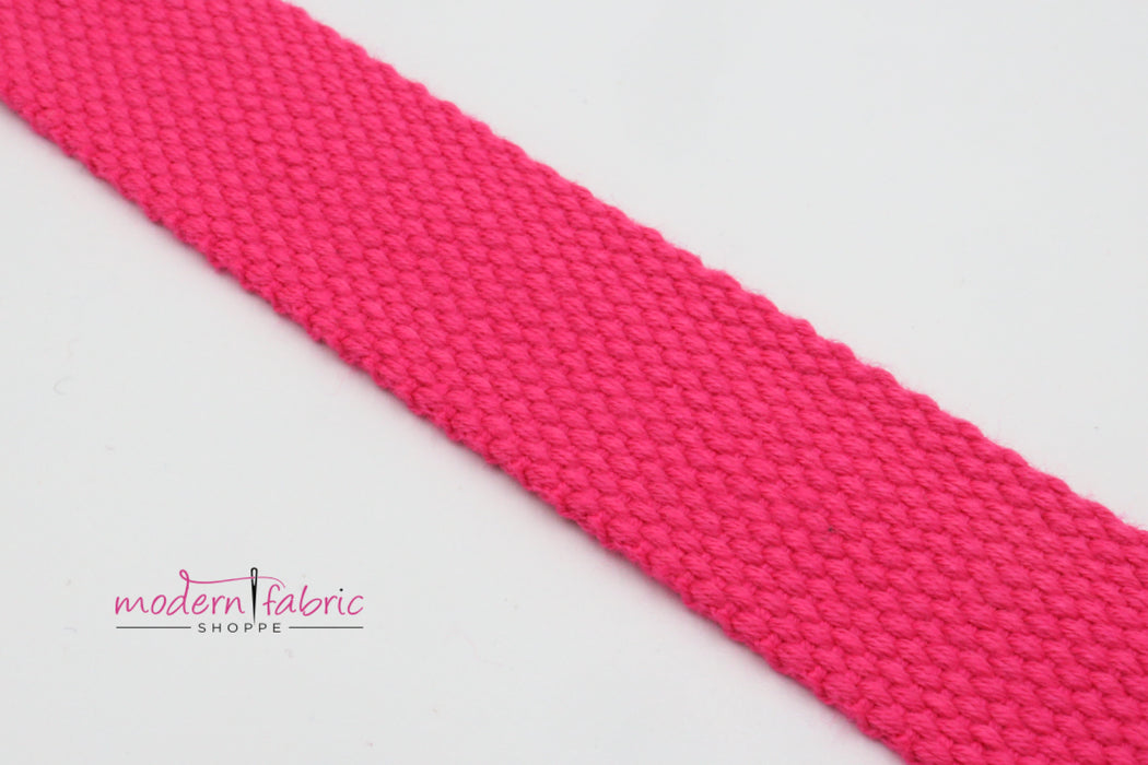 Pink Cotton 1 inch (25mm) width Webbing- by the yard
