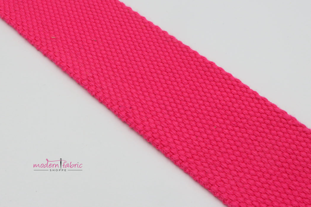 Pink Cotton 1 1/2 inch (38mm) width Webbing- by the yard