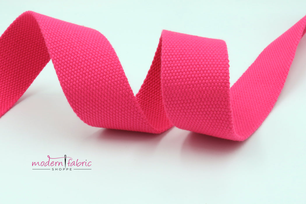 Pink Cotton 1 1/2 inch (38mm) width Webbing- by the yard