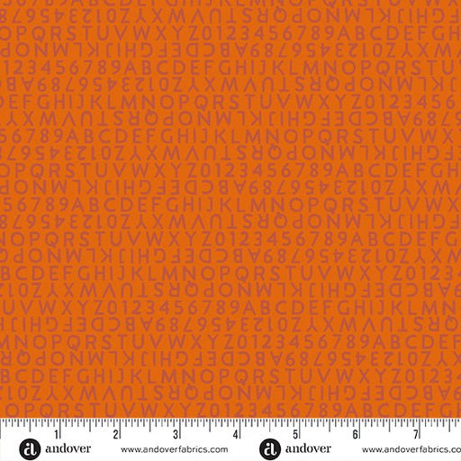 Postmark by Alison Glass- Letters A-1130-O Tiger- Half Yard- April 2024 - Modern Fabric Shoppe