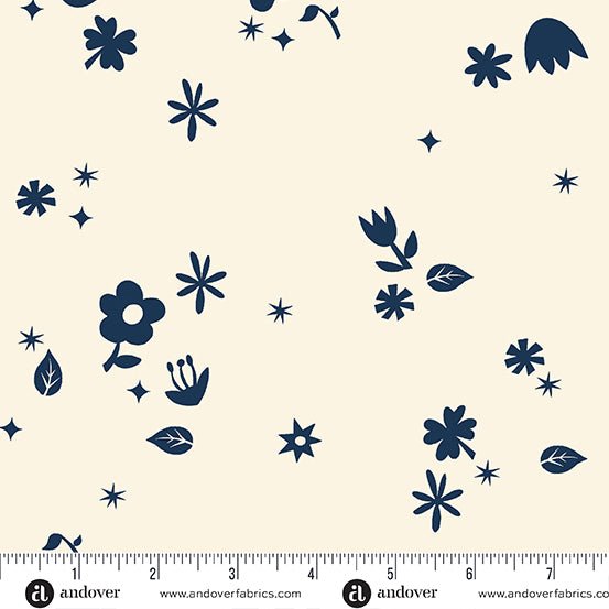 PRE-ORDER Birdie by Libs Elliott- Cut Flowers A-1134-L Milk- Half Yard- June 2024 - Modern Fabric Shoppe
