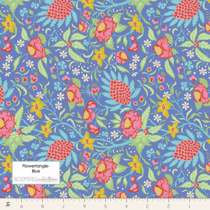 PRE-Order Bloomsville- Flowertangle TIL100509-Blue- Half Yard- June 2023 - Modern Fabric Shoppe