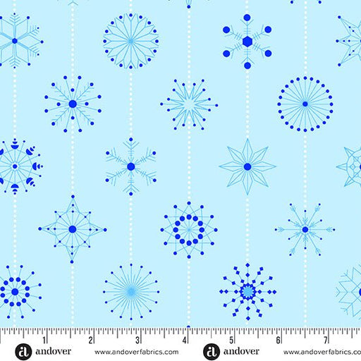 PRE-ORDER Deco Frost by Giucy Giuce- Snowflakes CS-1114-LB Arctic- Half Yard- June 2024 - Modern Fabric Shoppe