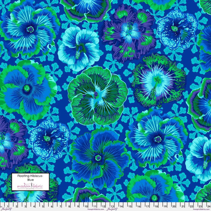 PRE-Order Kaffe Fassett August 2023 Collective- Floating Hibiscus- PWPJ122.BLUE- Half Yard - Modern Fabric Shoppe
