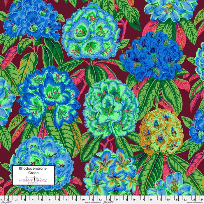 PRE-Order Kaffe Fassett August 2023 Collective- Rhododendrons- PWPJ124.GREEN- Half Yard - Modern Fabric Shoppe