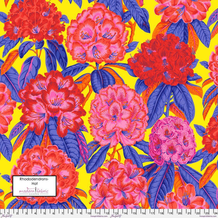 PRE-Order Kaffe Fassett August 2023 Collective- Rhododendrons- PWPJ124.HOT- Half Yard - Modern Fabric Shoppe