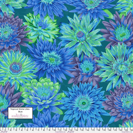 PRE-Order Kaffe Fassett August 2023 Collective- Tropical Water Lilies- PWPJ119.BLUE- Half Yard - Modern Fabric Shoppe