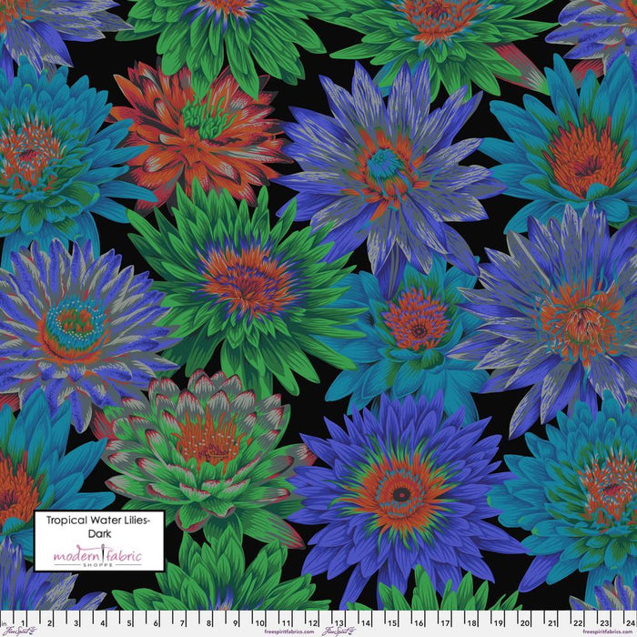 PRE-Order Kaffe Fassett August 2023 Collective- Tropical Water Lilies- PWPJ119.DARK- Half Yard - Modern Fabric Shoppe