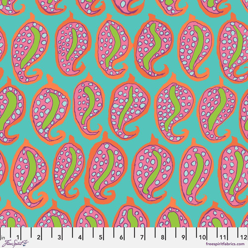 PRE-Order Kaffe Fassett August 2024 Collective- Pasha Paisley- PWBM096.AQUA- Half Yard - Modern Fabric Shoppe