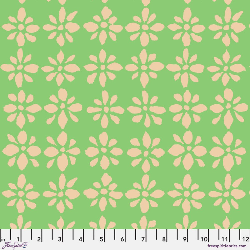 PRE-Order Kaffe Fassett August 2024 Collective-Snow Flowers- PWBM094.GREEN- Half Yard - Modern Fabric Shoppe