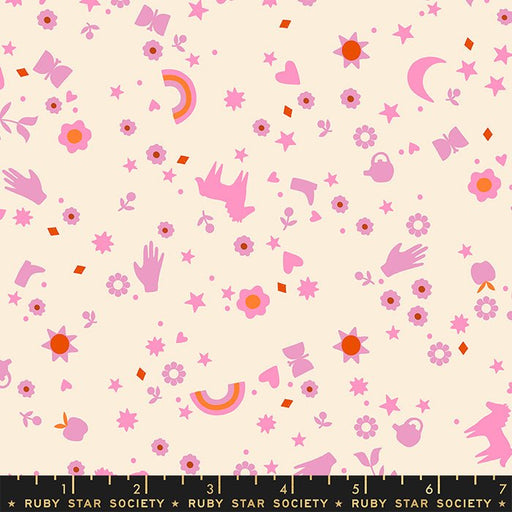PRE-ORDER Meadow Star by Alexia Marcella Abegg- Dreamland RS 4099 11- Flamingo- Half Yard- February 2024 - Modern Fabric Shoppe