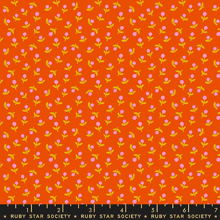 PRE-ORDER Meadow Star by Alexia Marcella Abegg- Sprout RS 4103 13- Warm Red- Half Yard- February 2024 - Modern Fabric Shoppe