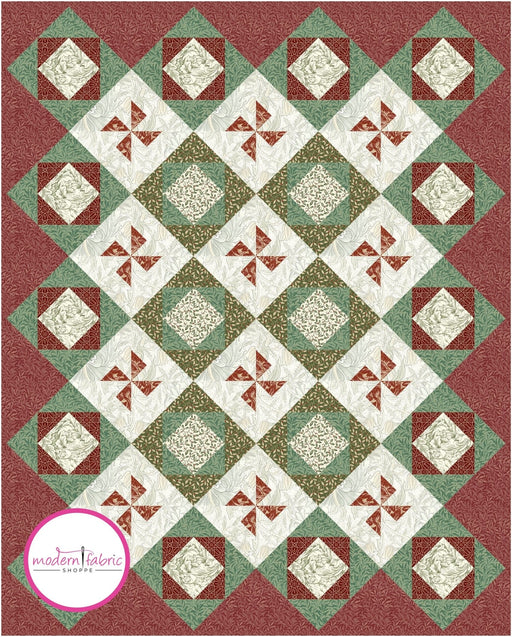 PRE-ORDER Pinwheel Celebration Quilt Kit featuring Cotswold by Morris & Company- June 2024 - Modern Fabric Shoppe