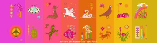 PRE-ORDER Postmark by Alison Glass- Stamp Stripe A-1124-YO Warm- Panel- April 2024 - Modern Fabric Shoppe