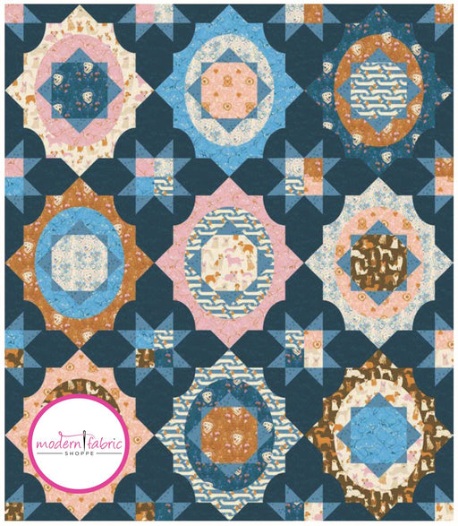 PRE-ORDER Sarah Watts- Cameos Quilt Kit featuring Dog Park- May 2024 - Modern Fabric Shoppe